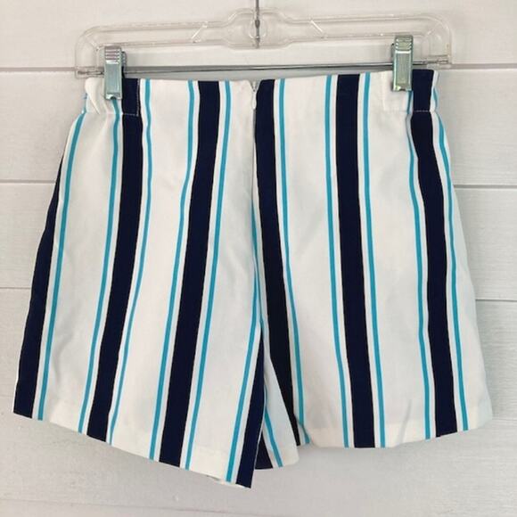 Zara Trafaluc Collection High Waisted Pocketed Navy Striped Hot Pants Shorts XS - Picture 3 of 4